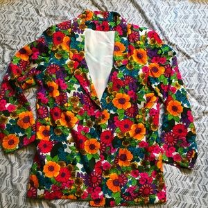 Vtg Psychedelic Floral Blazer 🌼🌺🌻